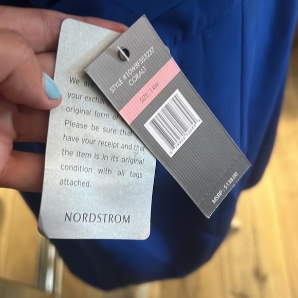 ๐ 1 hour sale. Sharagano, blue dress, SLIMMING, size 14W - Picture 8 of 8